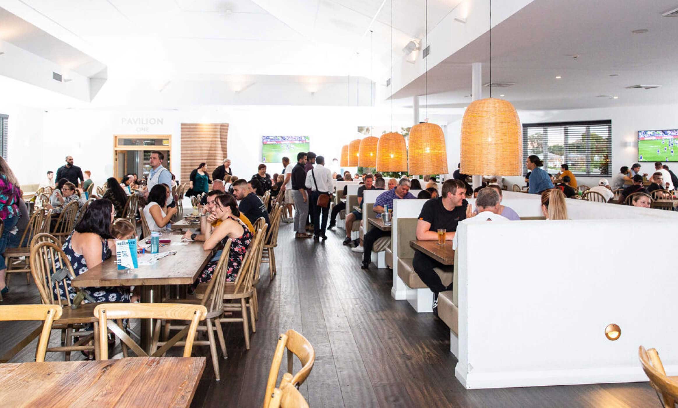 Crossroads Bistro busy with customers at tables