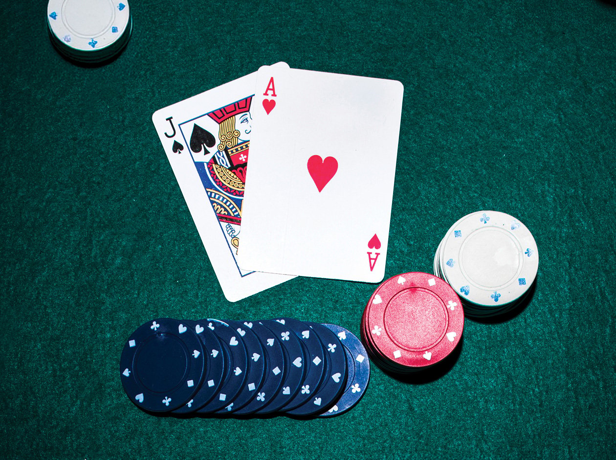 poker cards and poker chips